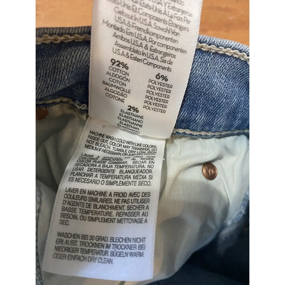 Mother Jeans The Stunner Ankle Fray Light Denim Dreamer Sz 30 Excellent Conditio